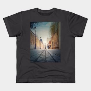 senior couple walking on the pedestrian alley Kids T-Shirt